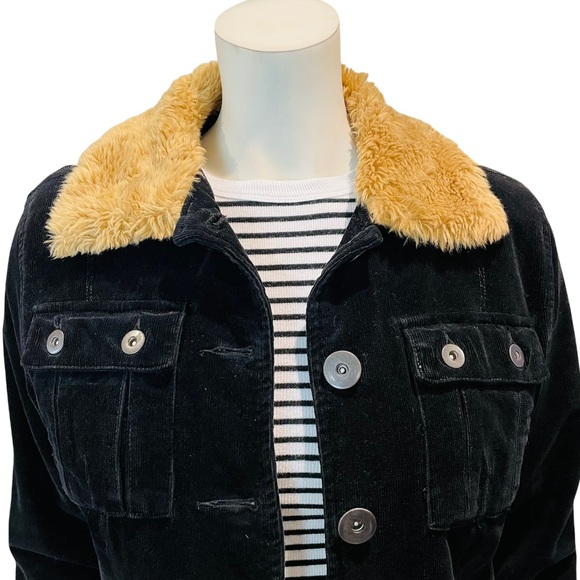 Corduroy and Faux Fur Jacket - Picture 2 of 12